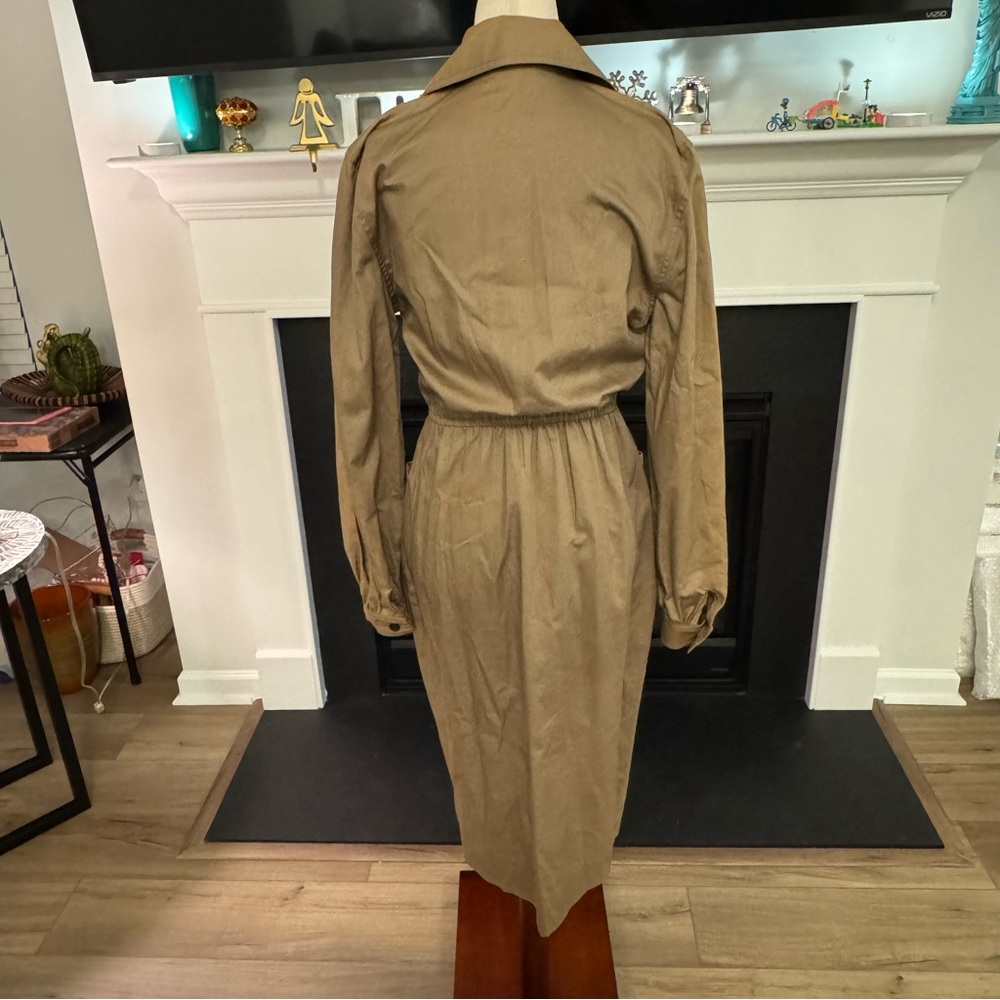 ✨ Bonwit Teller Vintage Khaki Shirt Dress – Size 4 (Made in USA, Union Made) ✨ - Picture 5 of 12